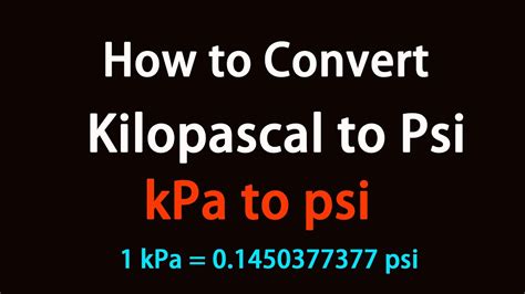 Convert kpa to psi